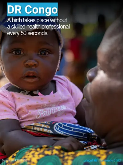 Skilled birth attendance tile for Democratic Republic of the Congo, Photo · English