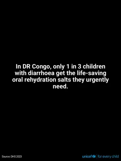Oral rehydration salts tile for Democratic Republic of the Congo, Text only · English
