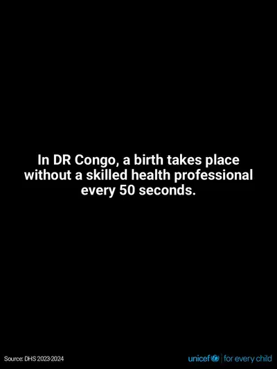 Skilled birth attendance tile for Democratic Republic of the Congo, Text only · English