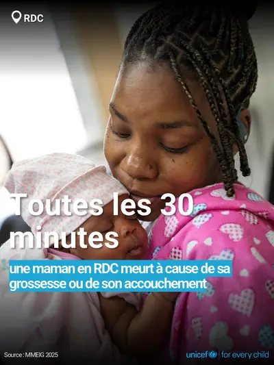 Maternal mortality tile for Democratic Republic of the Congo, Bold number · French