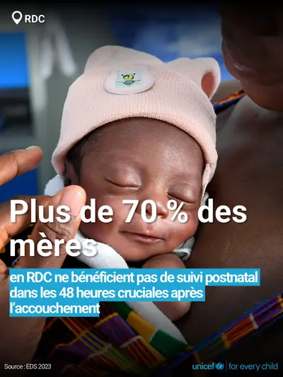 Postnatal care tile for Democratic Republic of the Congo, Bold number · French