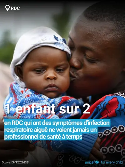 Childhood pneumonia tile for Democratic Republic of the Congo, Bold number · French