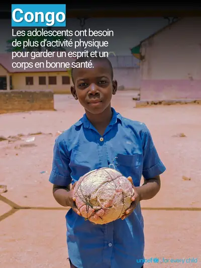 Adolescent physical activity tile for Congo, Photo · French