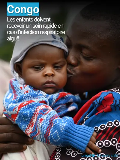 Childhood pneumonia tile for Congo, Photo · French