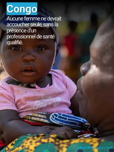 Skilled birth attendance tile for Congo, Photo · French