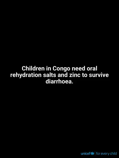 Oral rehydration salts tile for Congo, Text only · English