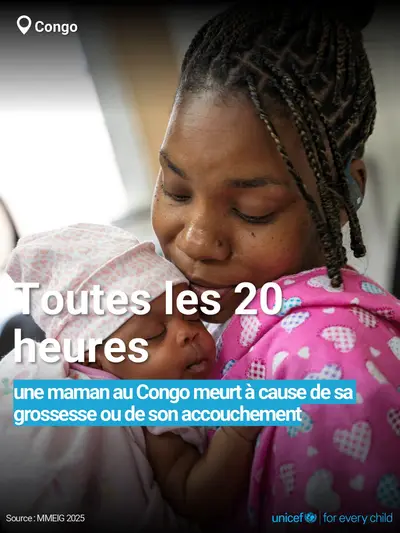 Maternal mortality tile for Congo, Bold number · French