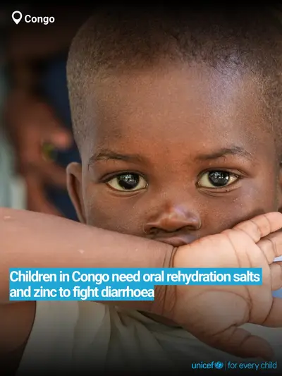 Oral rehydration salts tile for Congo, Bold number · English