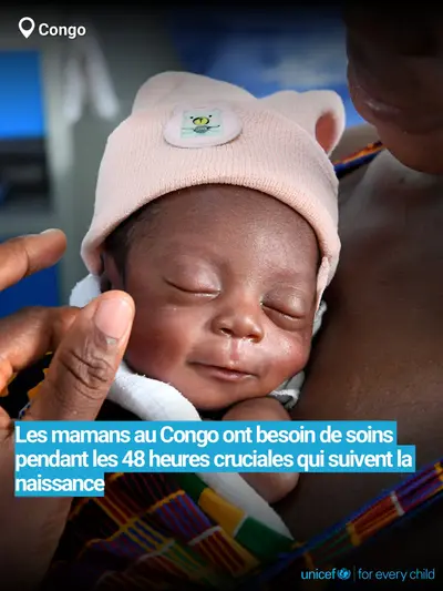 Postnatal care tile for Congo, Bold number · French