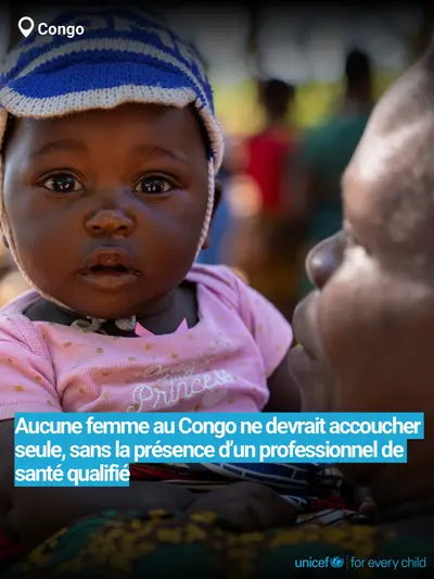 Skilled birth attendance tile for Congo, Bold number · French