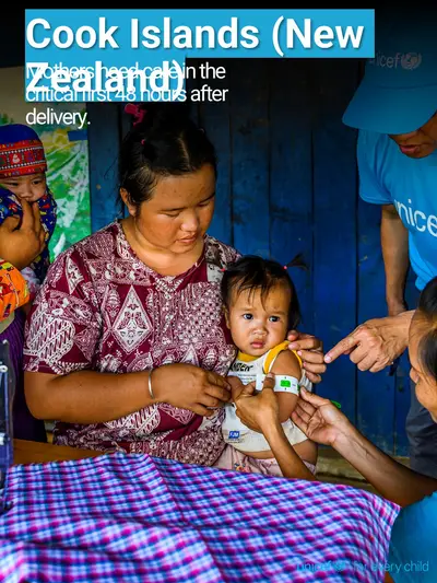 Postnatal care tile for Cook Islands, Photo · English