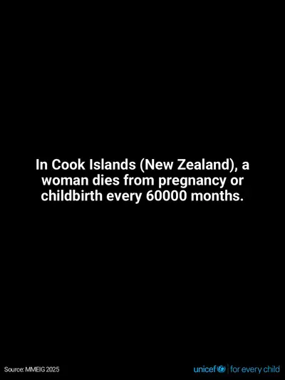 Maternal mortality tile for Cook Islands, Text only · English