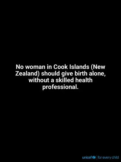 Skilled birth attendance tile for Cook Islands, Text only · English