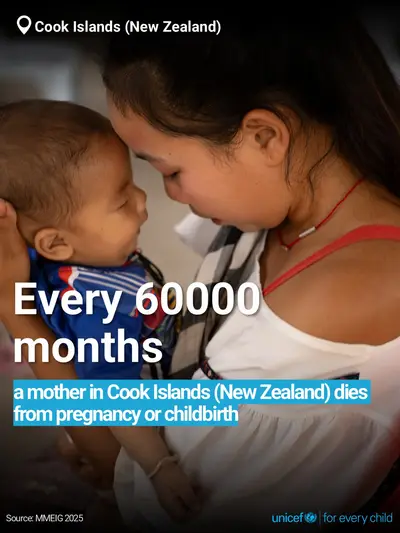Maternal mortality tile for Cook Islands, Bold number · English