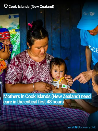 Postnatal care tile for Cook Islands, Bold number · English