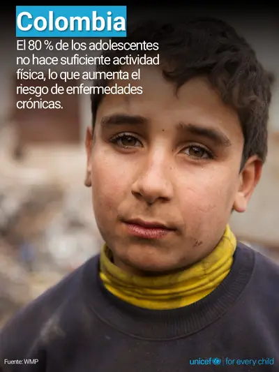 Adolescent physical activity tile for Colombia, Photo · Spanish