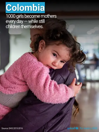 Adolescent motherhood tile for Colombia, Photo · English