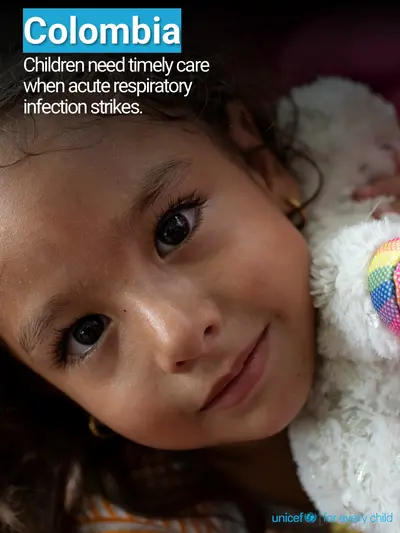 Childhood pneumonia tile for Colombia, Photo · English