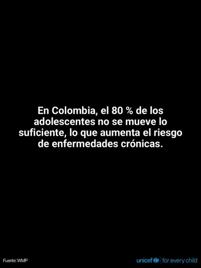 Adolescent physical activity tile for Colombia, Text only · Spanish