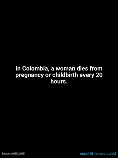 Maternal mortality tile for Colombia, Text only · English