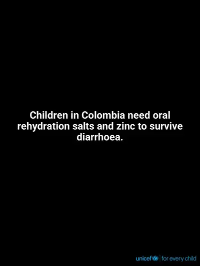 Oral rehydration salts tile for Colombia, Text only · English