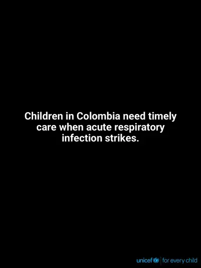 Childhood pneumonia tile for Colombia, Text only · English