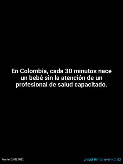 Skilled birth attendance tile for Colombia, Text only · Spanish