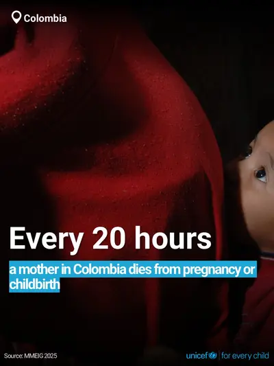 Maternal mortality tile for Colombia, Bold number · English