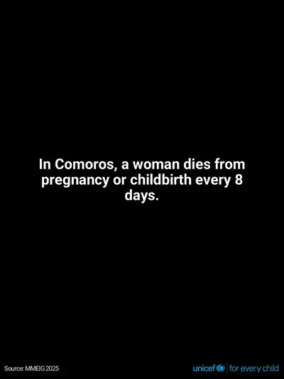 Maternal mortality tile for Comoros, Text only · English