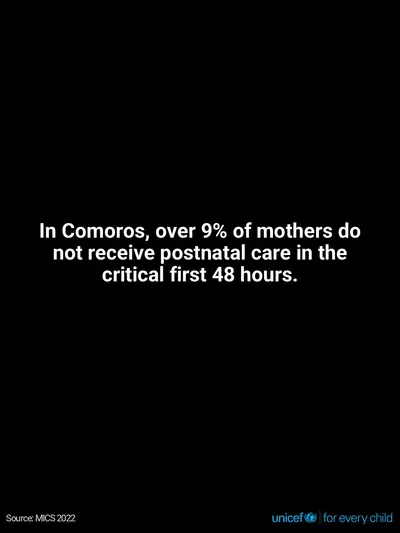 Postnatal care tile for Comoros, Text only · English