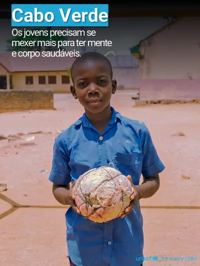 Adolescent physical activity tile for Cabo Verde, Photo · Portuguese