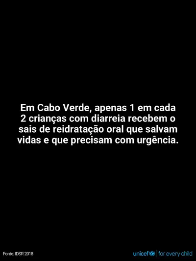 Oral rehydration salts tile for Cabo Verde, Text only · Portuguese