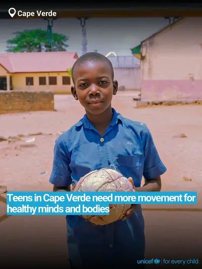 Adolescent physical activity tile for Cabo Verde, Bold number · English