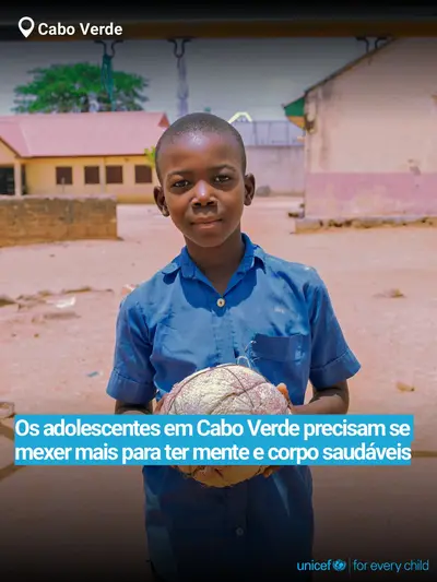 Adolescent physical activity tile for Cabo Verde, Bold number · Portuguese