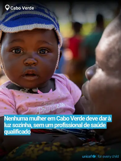 Skilled birth attendance tile for Cabo Verde, Bold number · Portuguese