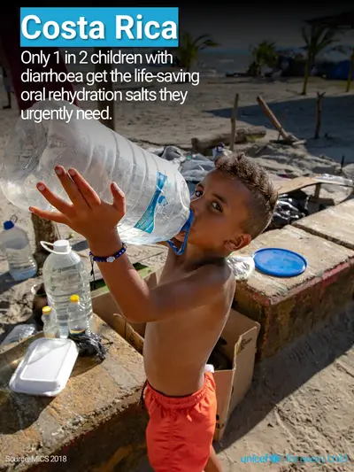 Oral rehydration salts tile for Costa Rica, Photo · English