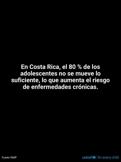 Adolescent physical activity tile for Costa Rica, Text only · Spanish