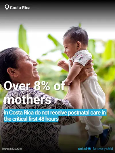 Postnatal care tile for Costa Rica, Bold number · English