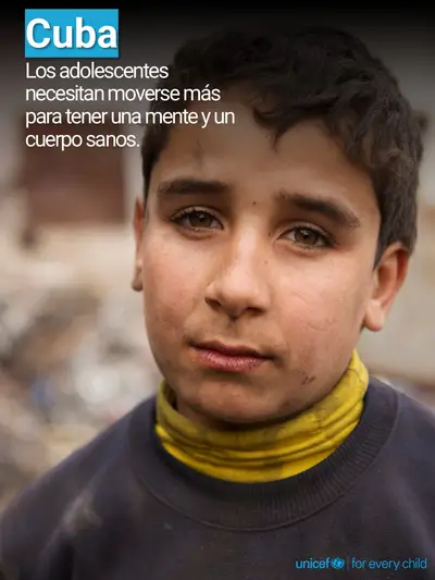 Adolescent physical activity tile for Cuba, Photo · Spanish