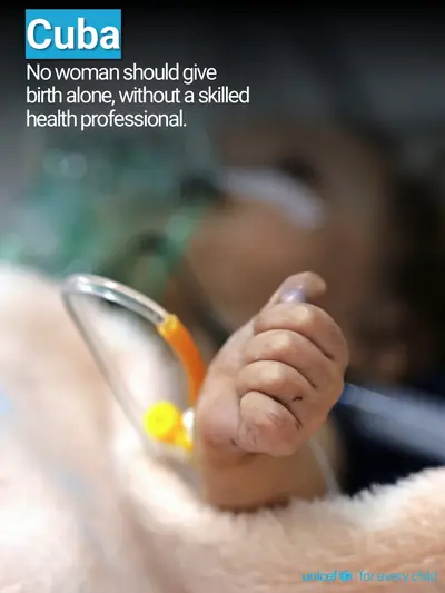 Skilled birth attendance tile for Cuba, Photo · English