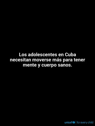 Adolescent physical activity tile for Cuba, Text only · Spanish