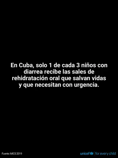 Oral rehydration salts tile for Cuba, Text only · Spanish