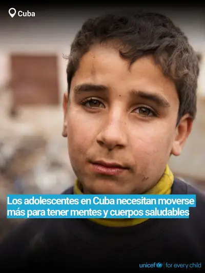Adolescent physical activity tile for Cuba, Bold number · Spanish