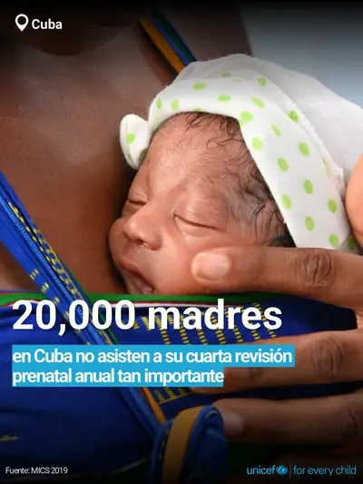 Antenatal care tile for Cuba, Bold number · Spanish
