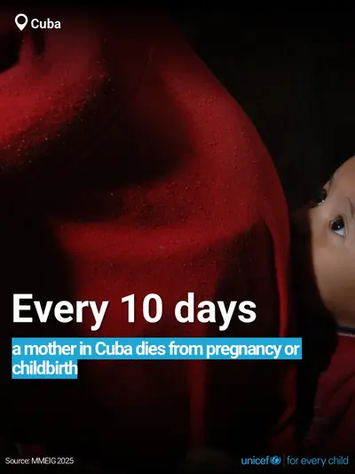 Maternal mortality tile for Cuba, Bold number · English