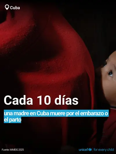 Maternal mortality tile for Cuba, Bold number · Spanish