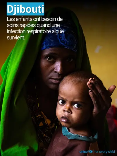 Childhood pneumonia tile for Djibouti, Photo · French