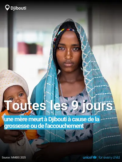 Maternal mortality tile for Djibouti, Bold number · French