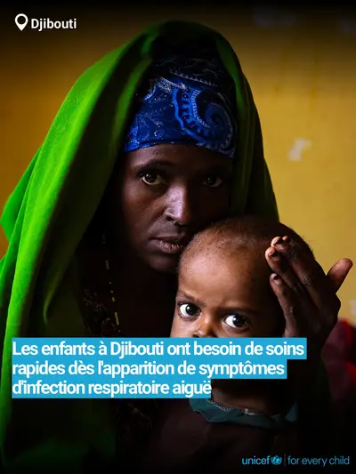 Childhood pneumonia tile for Djibouti, Bold number · French