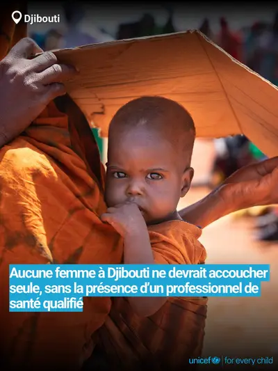 Skilled birth attendance tile for Djibouti, Bold number · French